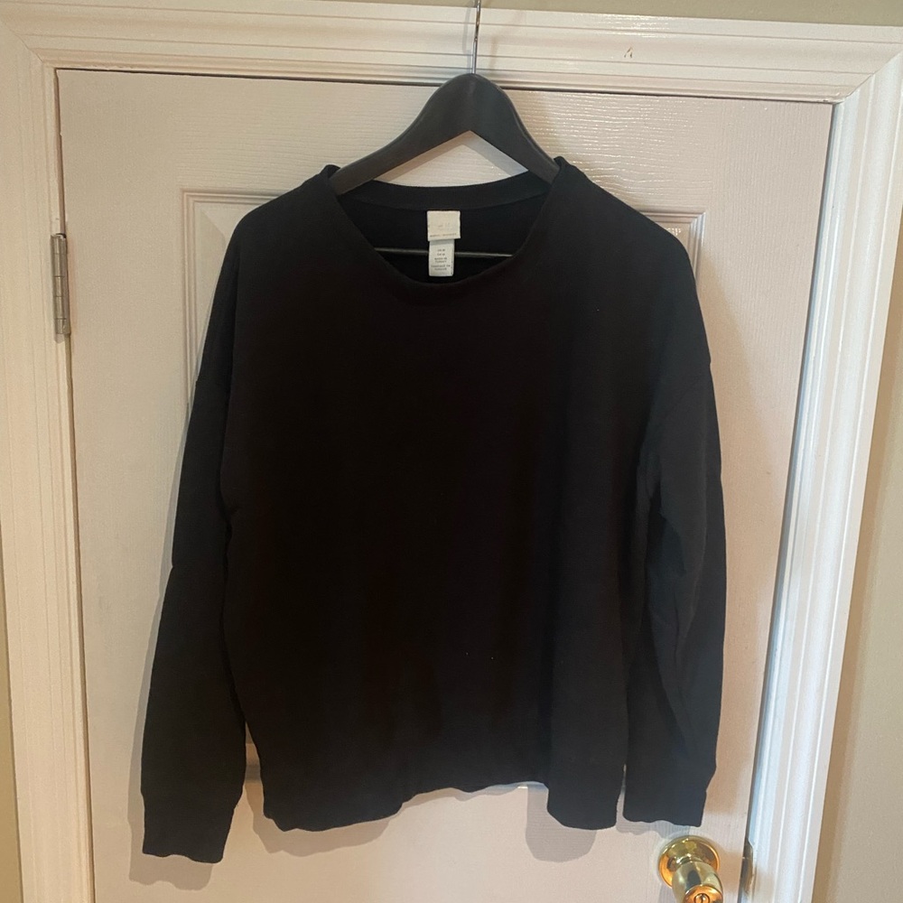 H&M Black Basic Crewneck Top